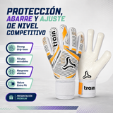Guantes de Arquero Train TRIFÓN Látex Alemán 4mm con Férulas Extraíbles | Blanco