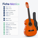 Guitarra Acústica Infantil Mercury MCG34 34” Natural con Funda
