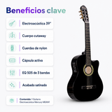 Guitarra Electroacústica Mercury MEAN1 39” Negra con EQ 3 Bandas