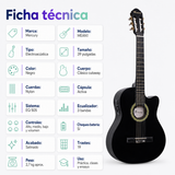 Guitarra Electroacústica Mercury MEAN1 39” Negra con EQ 3 Bandas