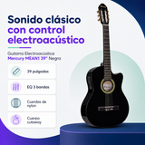 Guitarra Electroacústica Mercury MEAN1 39” Negra con EQ 3 Bandas