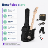 Guitarra Eléctrica Epic Niños 30” Negra con Amplificador 5W