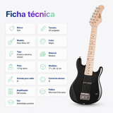 Guitarra Eléctrica Epic Niños 30” Negra con Amplificador 5W