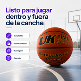 Pelota de Básquetbol UKTime Challenge N°7 PU con Malla y Aguja