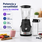 Licuadora Sindelen L-27000IN 800W con Jarro de Vidrio y Vaso 500 ml