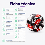 Balón de Futbolito Society Penalty Líder XXVI Ultra Fusion PU | Negro/Rojo