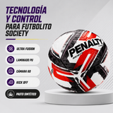 Balón de Futbolito Society Penalty Líder XXVI Ultra Fusion PU | Negro/Rojo