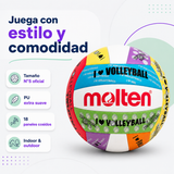 Balón de Vóleibol Molten Love-Volley N°5 con Malla y Aguja