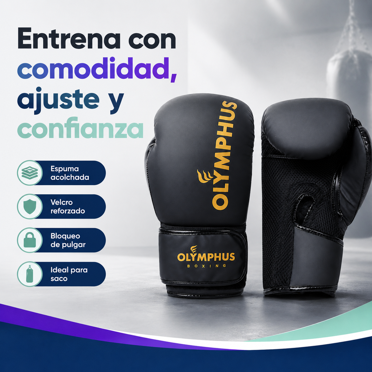 Guantes de Boxeo Olymphus Creed para Entrenamiento y Saco