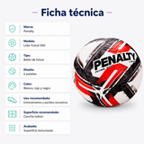 Balón de Futsal Penalty Líder XXVI Ultra Fusion PU | Negro Rojo