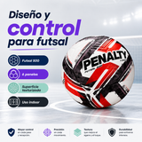 Balón de Futsal Penalty Líder XXVI Ultra Fusion PU | Negro Rojo