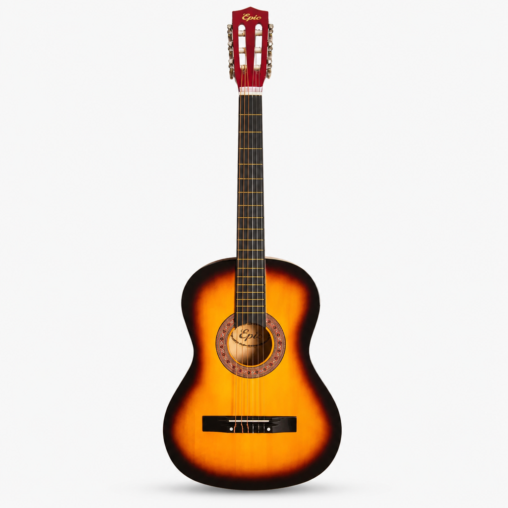 Guitarra Acustica Epic Sunburst 38” con Funda, Afinador y Uñetas