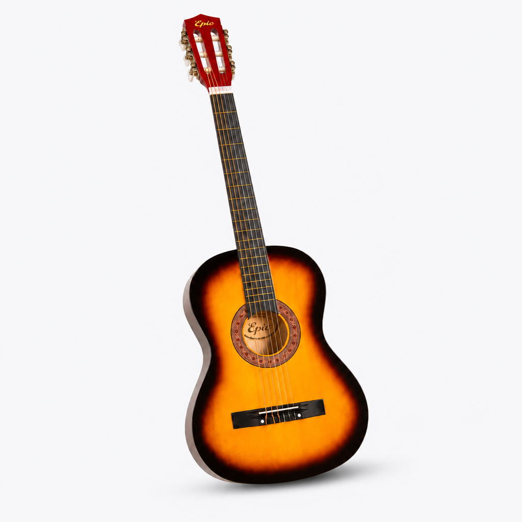 Guitarra Acustica Epic Sunburst 38” con Funda, Afinador y Uñetas