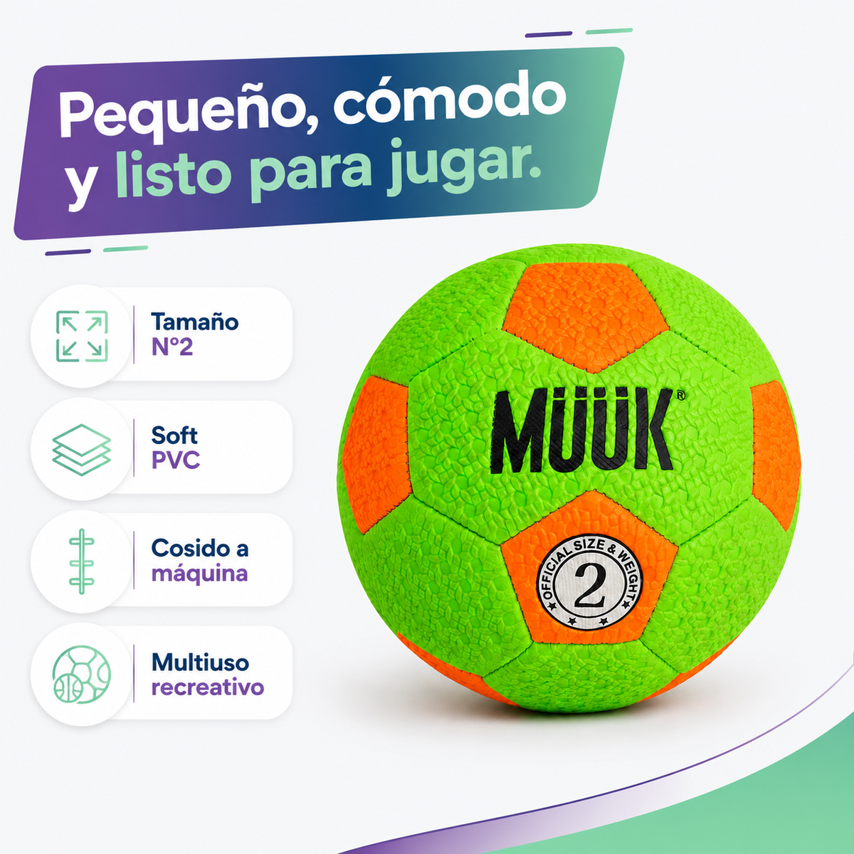 Balón Muuk Softgame N°2 Multipropósito
