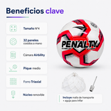Balón de Futbolito Penalty Storm XXV N°4 PU Cosido a Mano | Rojo