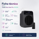 Termoventilador Eléctrico THOR Neo Heat Pro 2000W con Control Remoto e IP21