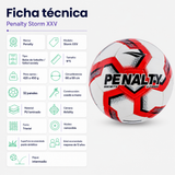 Balón de Futbolito/ Futbol7 Penalty Storm XXV N°5 PU Cosido a Mano | Rojo