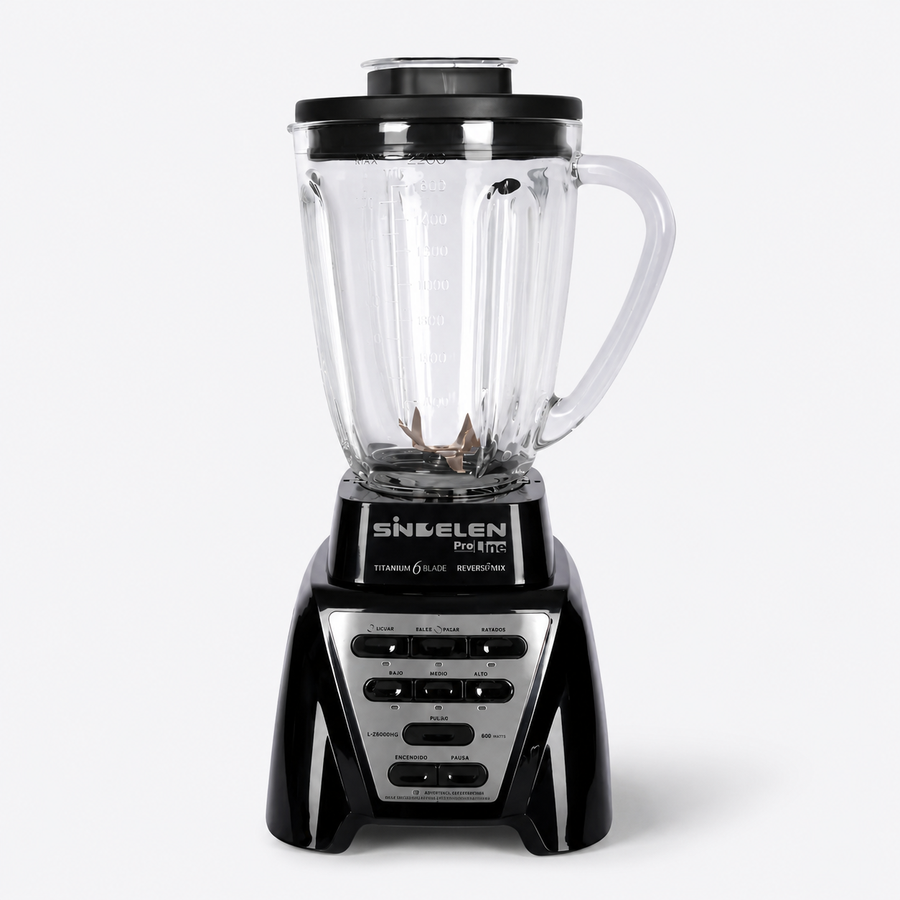 Licuadora Sindelen L-26000NG Reverso Mix 1000W con Vaso de Vidrio 2,2 Litros