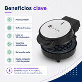 Máquina de Mini Waffles Blanik BMW079 600W Antiadherente | Negra