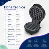 Máquina de Mini Waffles Blanik BMW079 600W Antiadherente | Negra