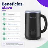 Espumador de Leche Blanik 500W 4 en 1 para Café y Chocolate Negro