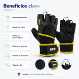 Guantes Fitness DRB Greco Negros con Velcro para Entrenamiento