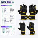 Guantes Fitness DRB Greco Negros con Velcro para Entrenamiento