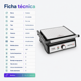 Parrilla Eléctrica Sindelen PE-5500IN Contact Grill Pro 2000W