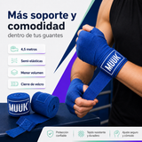 Pack Vendas de Boxeo Muuk Super Flexibles 4,5 m con Velcro | Azul