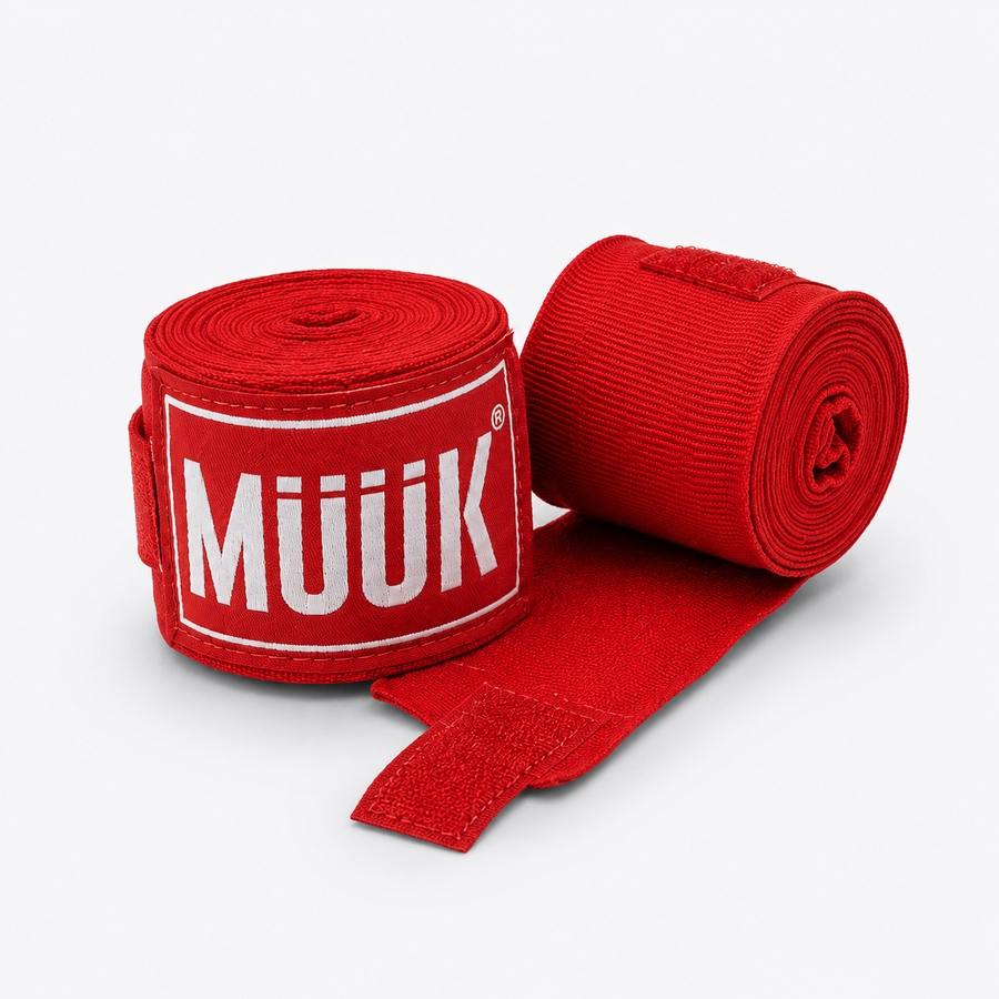 Pack Vendas de Boxeo Muuk Super Flexibles 4,5 m con Velcro | rojo