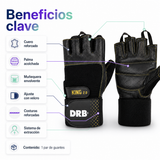 Guantes Fitness DRB King 2.0 de Cuero con Muñequera y Velcro