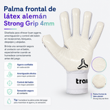 Guantes de Arquero Train TRIFÓN Látex Alemán 4mm con Férulas Extraíbles | Blanco