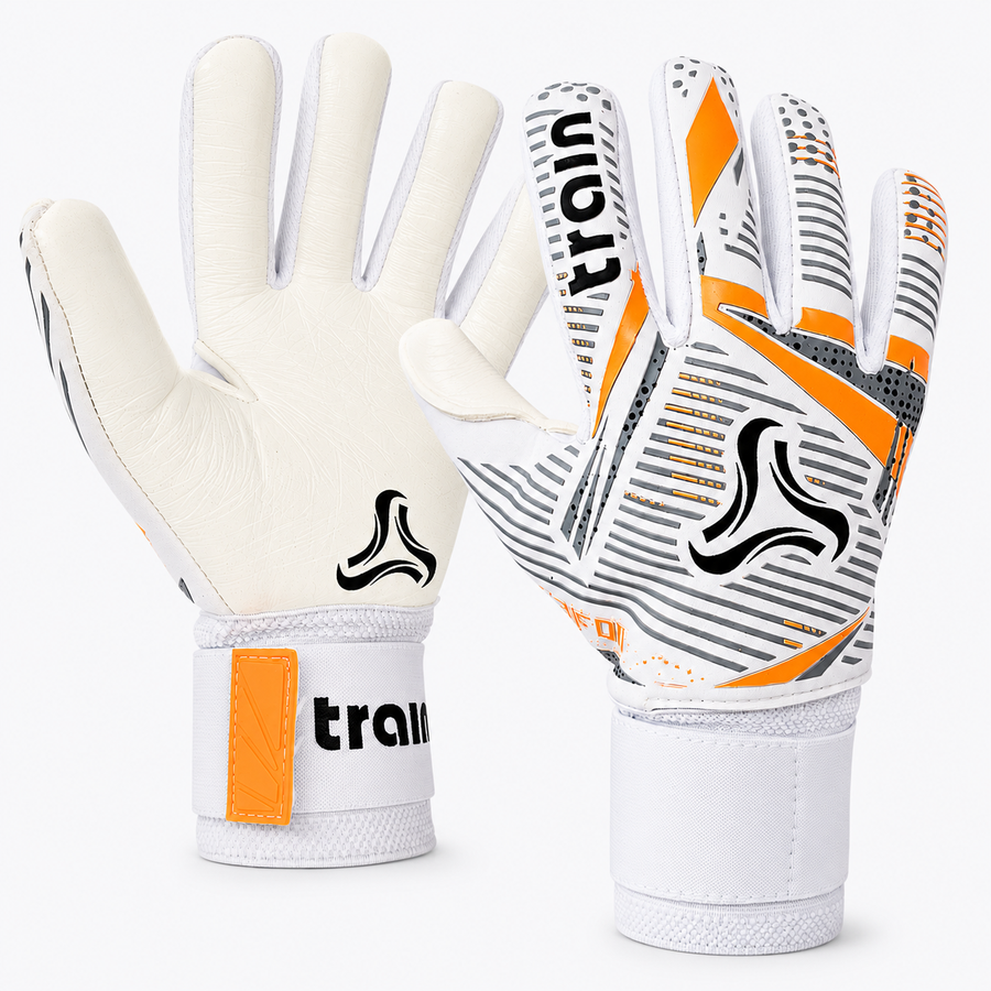 Guantes de Arquero Train TRIFÓN Látex Alemán 4mm con Férulas Extraíbles | Blanco