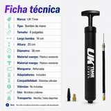 Bombín de Mano UK Time 8” Compacto para Bicicleta y Balones