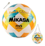 Balón de Vóleibol Playa Mikasa Good Vibes BV354TV N°5 Con Malla y Aguja VXA-LG