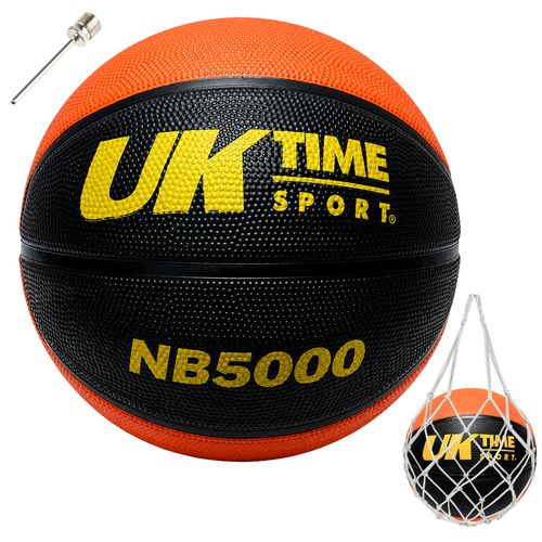 Balón de Básquetbol UKTIME N°5 NB5000 de Goma con Malla y Aguja