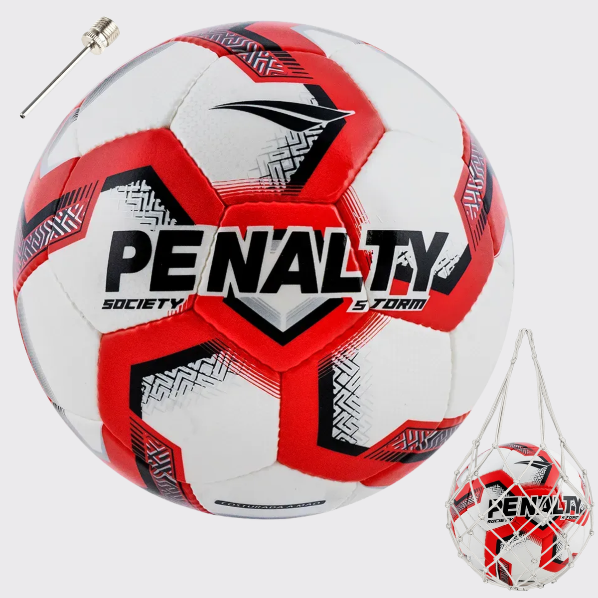 Balón de Futbolito/ Futbol7 Penalty Storm XXV N°5 PU Cosido a Mano | Rojo