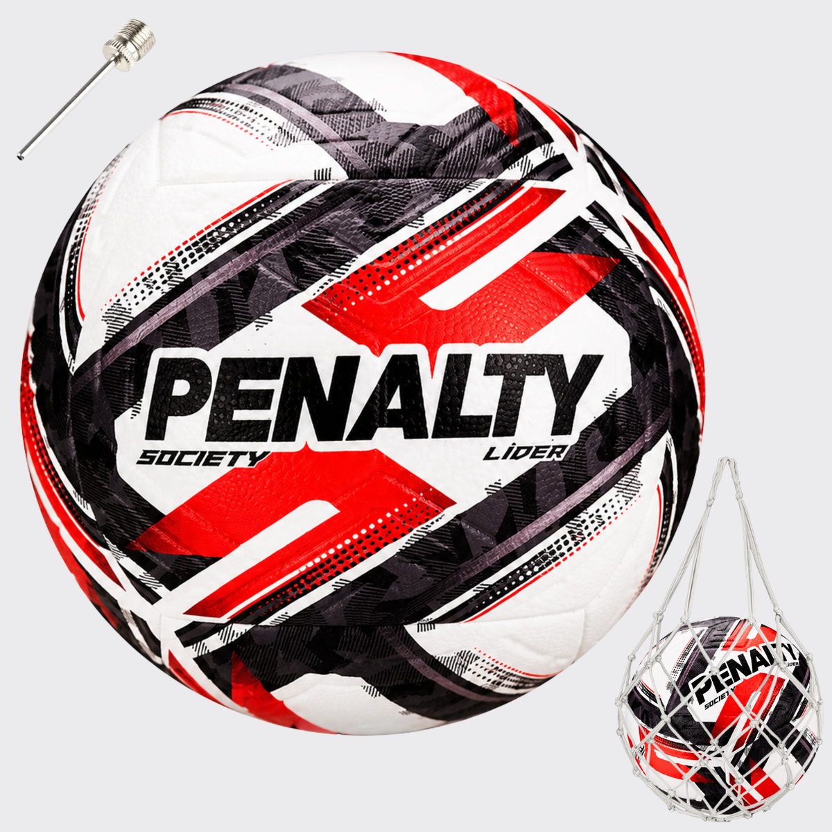 Balón de Futbolito Society Penalty Líder XXVI Ultra Fusion PU | Negro/Rojo
