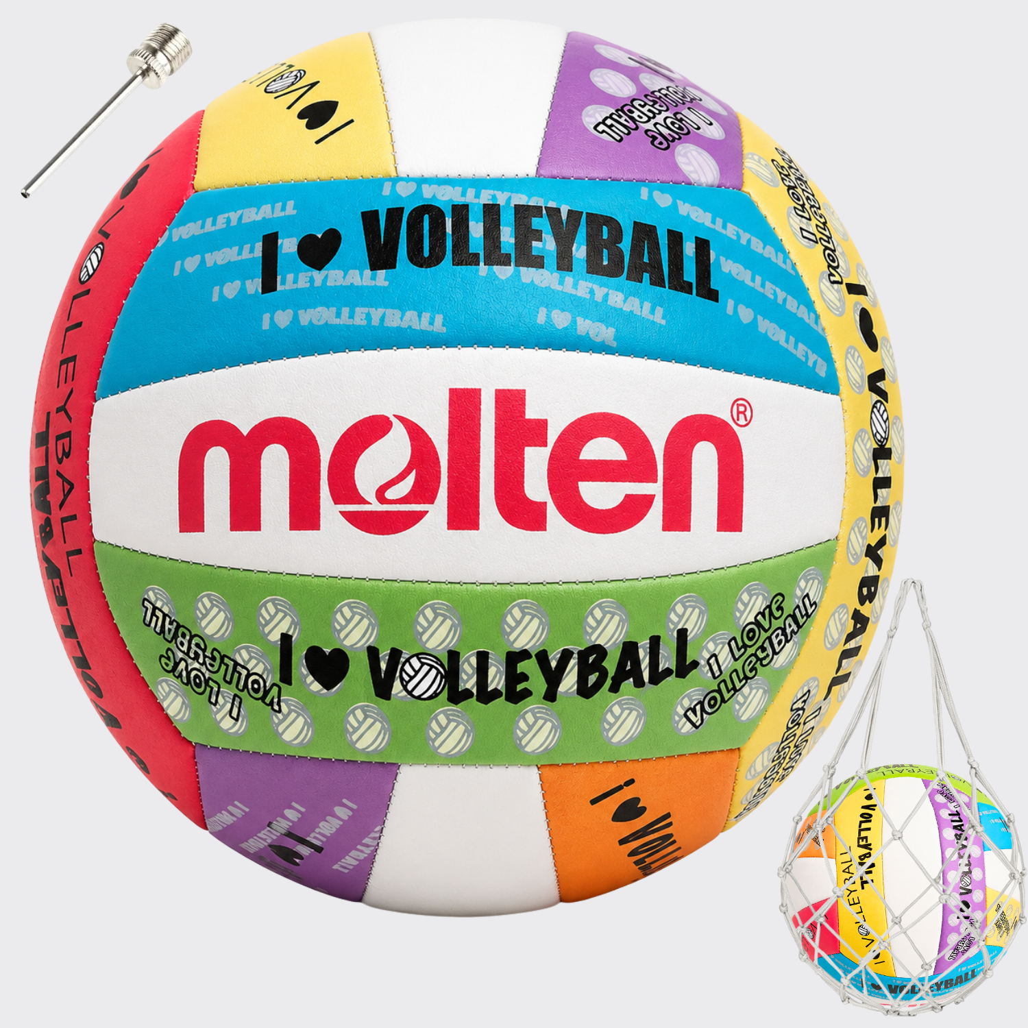 Balón de Vóleibol Molten Love-Volley N°5 con Malla y Aguja