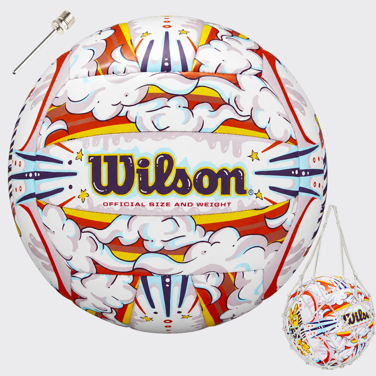 Balón de Vóleibol Wilson Graffiti Peace N°5 para Playa y Exterior Con Malla y Aguja